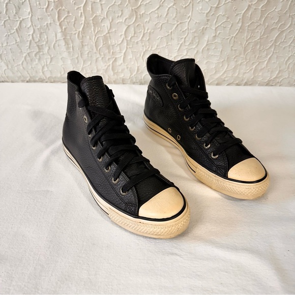 Converse All Star Leather Chuck Taylor Black Hi Top Soft Men's/Women's 8.5/10.5 - Picture 1 of 13